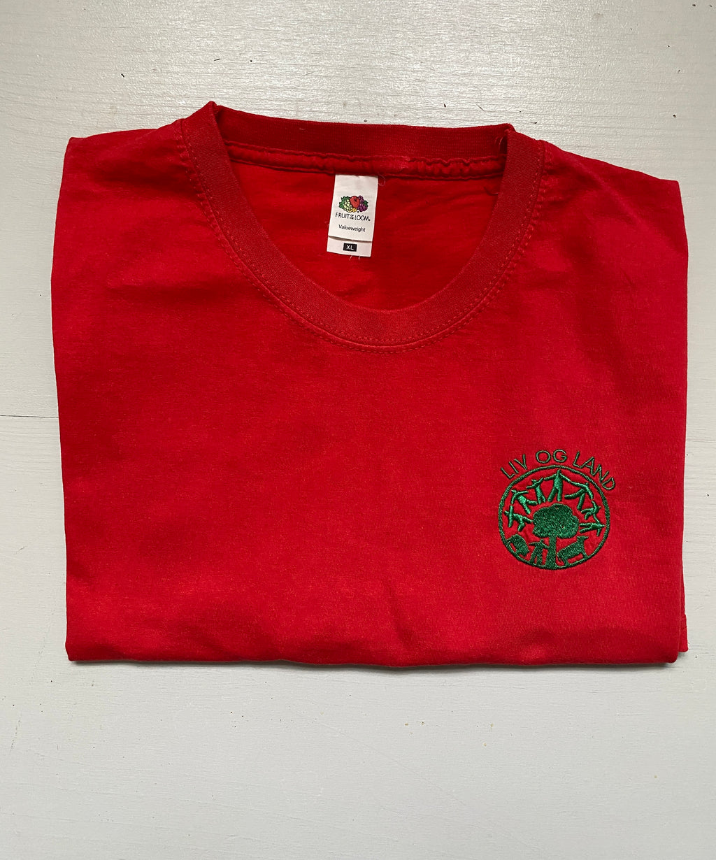 Nr. 2 Liv og land t-shirt - unisex Rød str XL