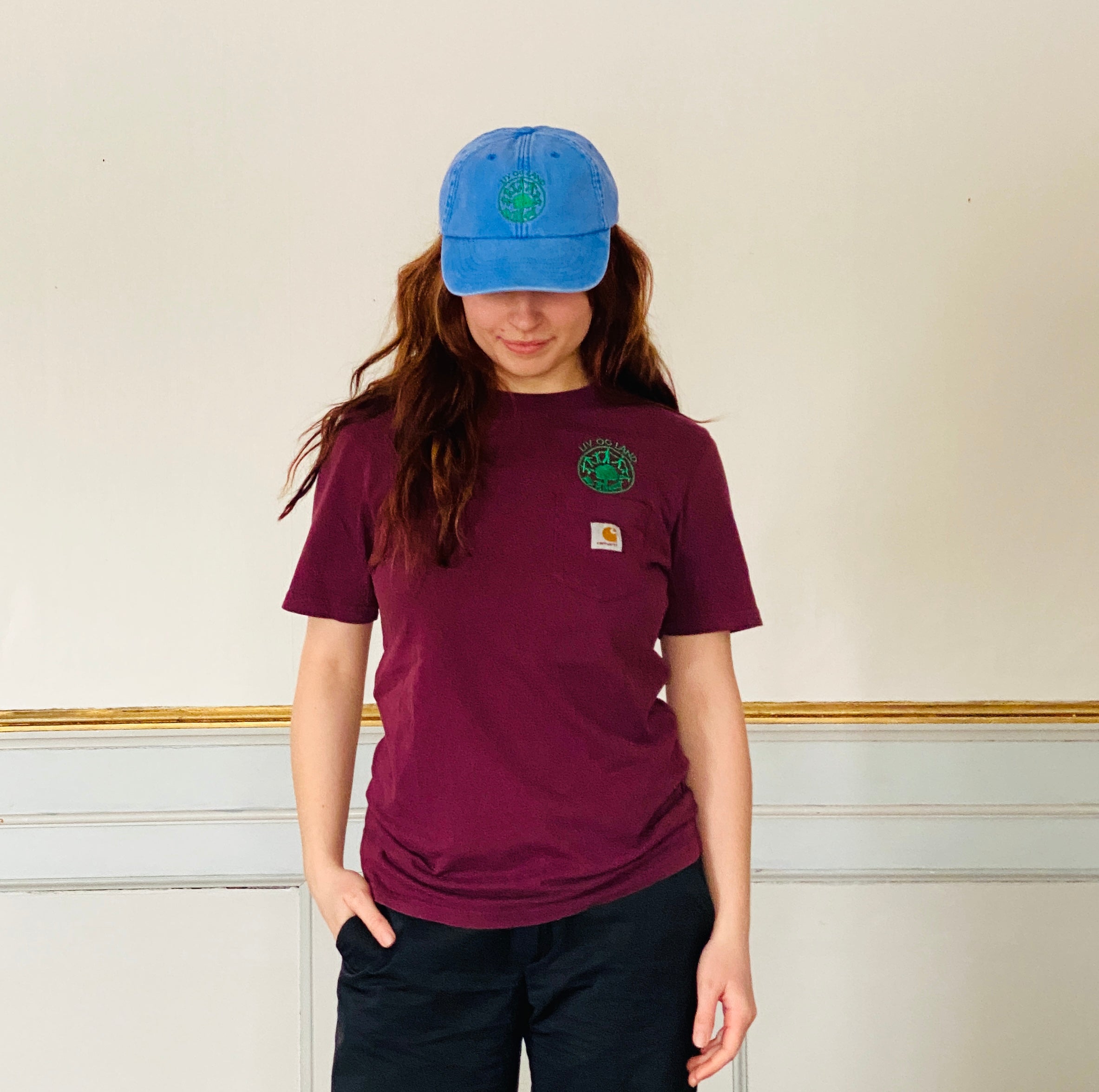 Nr. 4 Liv og land t-shirt - unisex Vinrød str XS